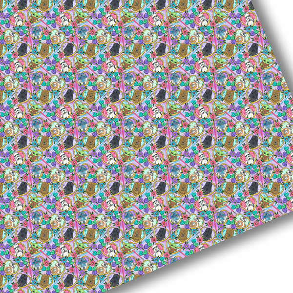 Purple Heart Star Space Premium Faux Leather