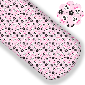 **READY TO SHIP!** Pretty In Pink Skulls Premium Faux Leather