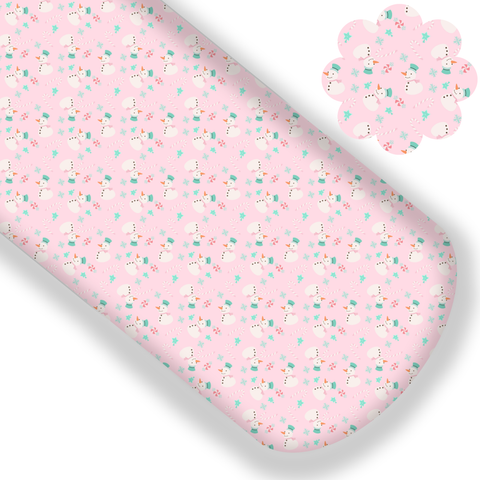 **READY TO SHIP!** Pink Snowman Premium Faux Leather