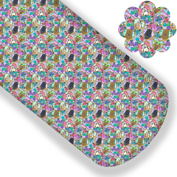 Purple Heart Star Space Premium Faux Leather