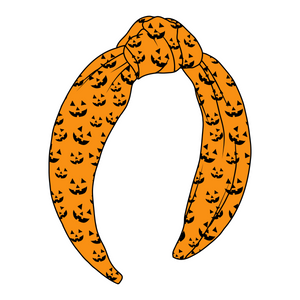 (PREORDER) TOP KNOT HEADBAND-Jack O' Lantern