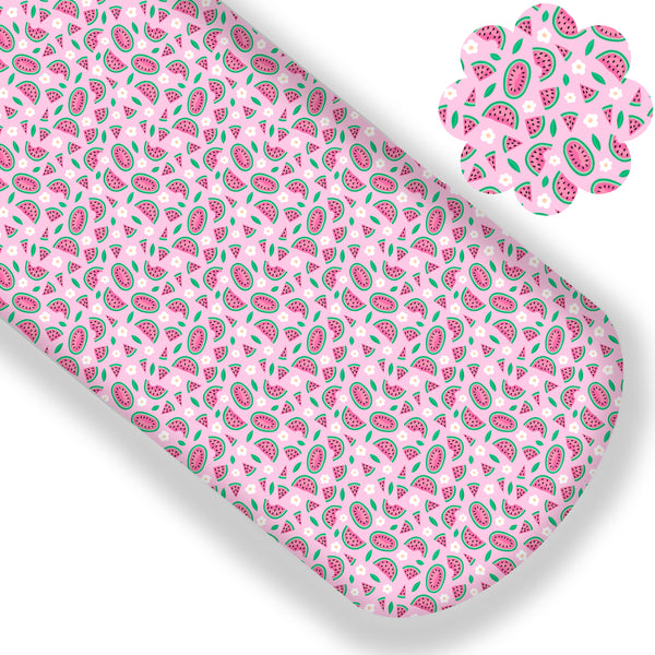 Pink Watermelon Floral Premium Faux Leather