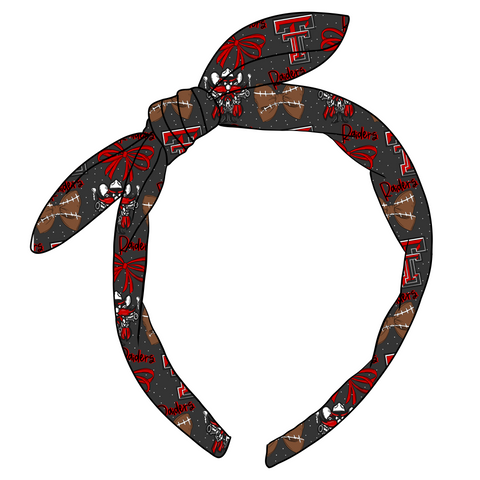 (PREORDER) KNOTTED BOW HEADBAND-College Football-Texas Tech Red Raiders