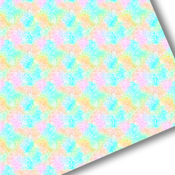 Rainbow Seashells Premium Faux Leather