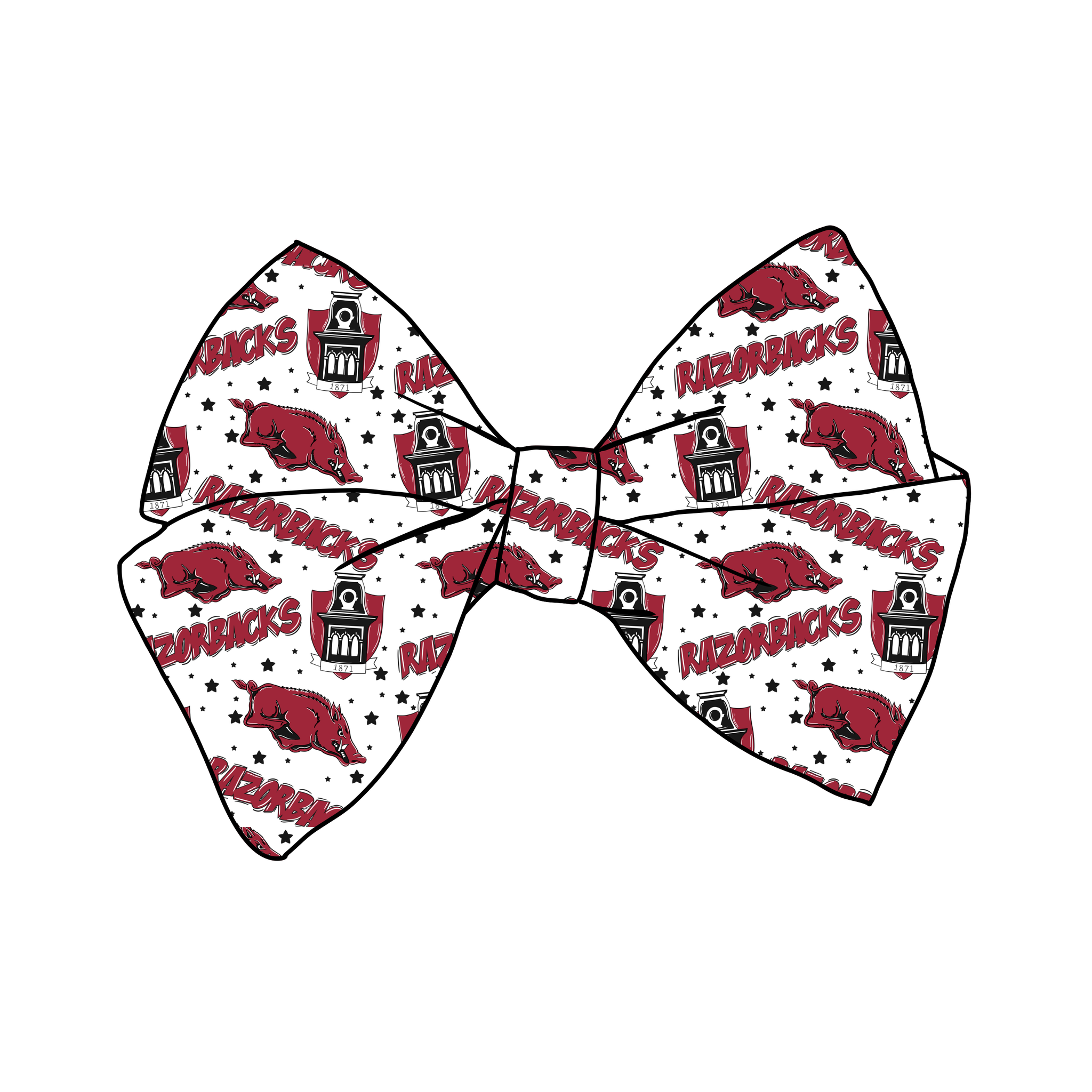 (PREORDER) PRE-TIED BOW-College Football-Arkansas Razorbacks