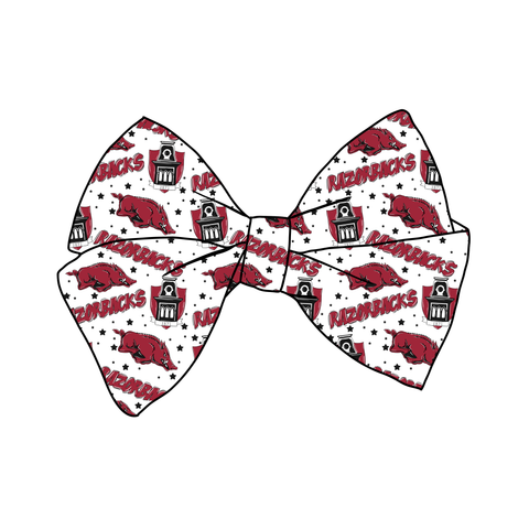 (PREORDER) PRE-TIED BOW-College Football-Arkansas Razorbacks