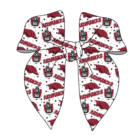 (PREORDER) PRE-TIED SURGED EDGE BOW-College Football-Arkansas Razorbacks