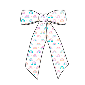 (PREORDER) PRE-TIED LONG TAILS BOW-Rainbow Dreams