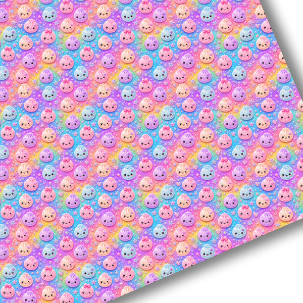 Rainbow Glitter Dumplings Premium Faux Leather