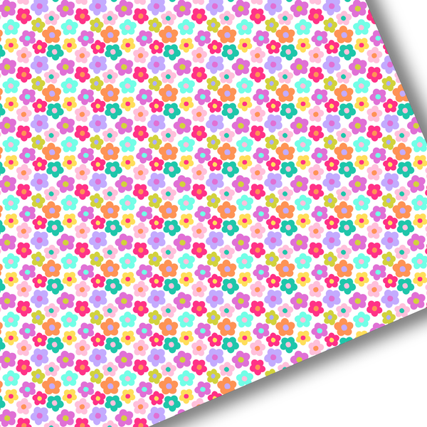 **READY TO SHIP!** Bright Rainbow Floral Premium Faux Leather