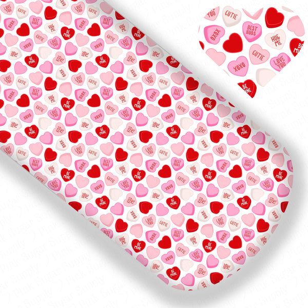 **READY TO SHIP!** Red and Pink Conversation Hearts Exclusive Premium Faux Leather