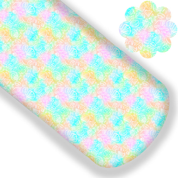Rainbow Seashells Premium Faux Leather