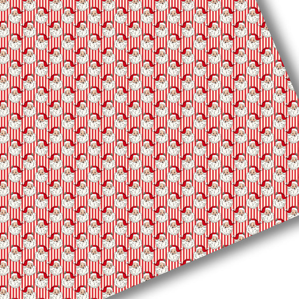 Red Striped Santa Premium Faux Leather