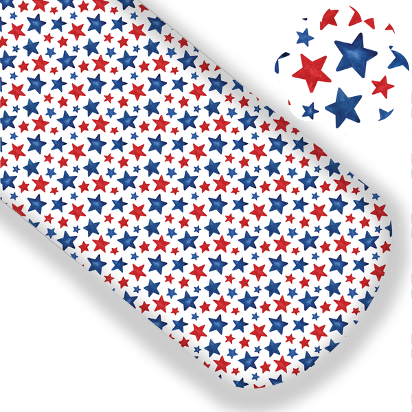 **READY TO SHIP!** Red, White and Blue Watercolor Stars Premium Faux Leather