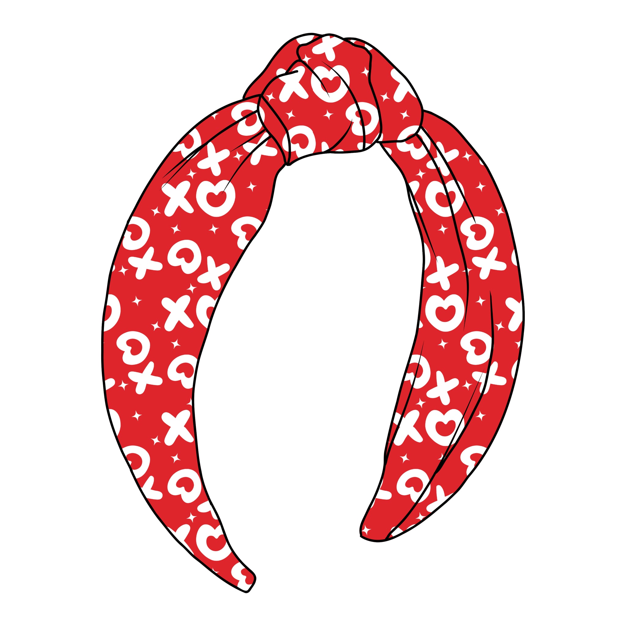(PREORDER) TOP KNOT HEADBAND-Red XO