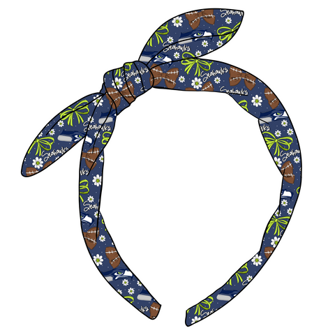 (PREORDER) KNOTTED BOW HEADBAND-NFL-Seahawks