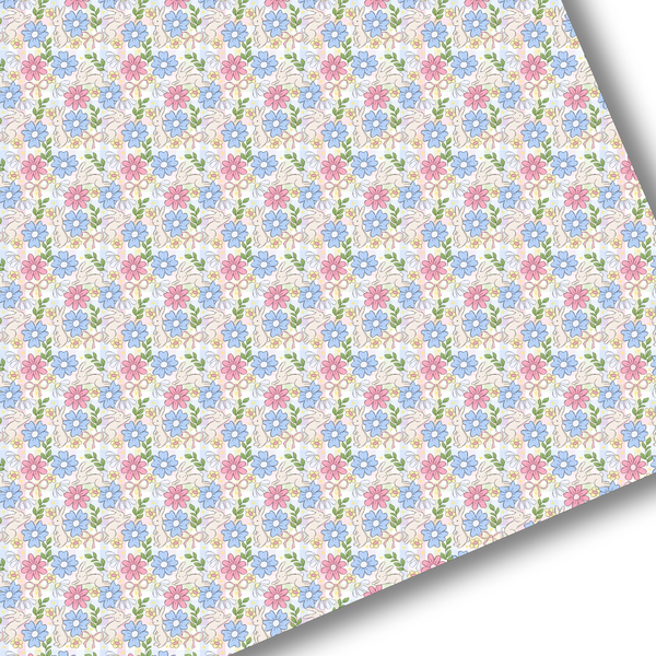 **READY TO SHIP!**Spring Bunny Floral Premium Faux Leather