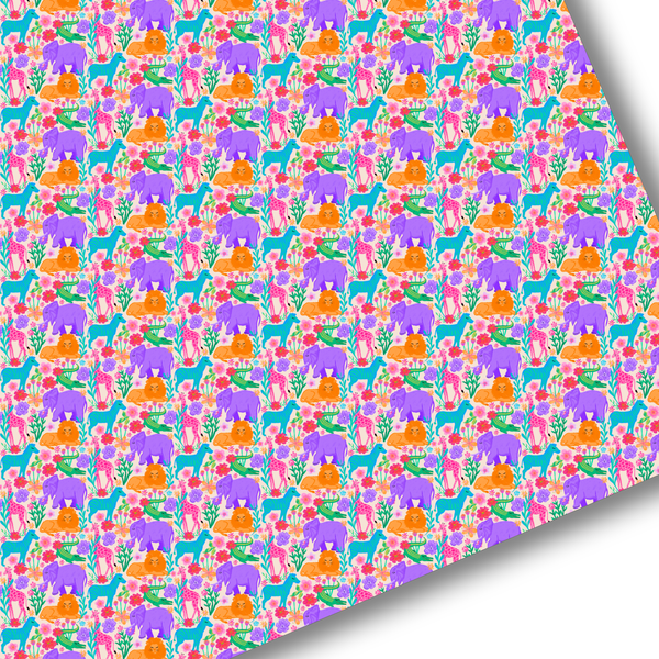 **READY TO SHIP!** Bright Safari Animals Premium Faux Leather