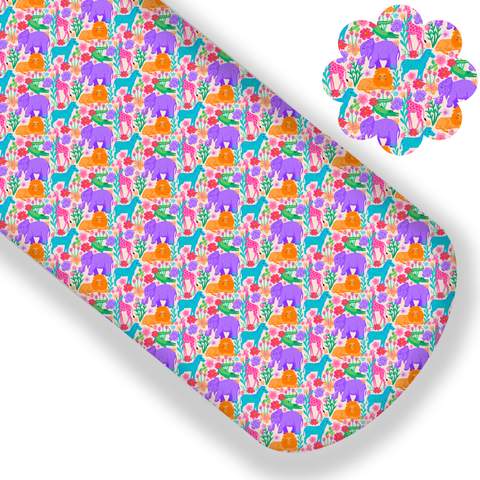 **READY TO SHIP!** Bright Safari Animals Premium Faux Leather