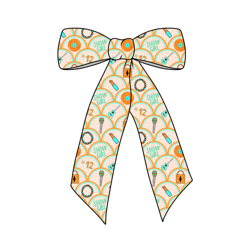 (PREORDER) PRE-TIED LONG TAILS BOW-ShowGirl Records Orange