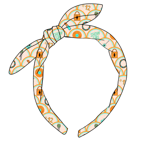 (PREORDER) KNOTTED BOW HEADBAND-ShowGirl Records Orange