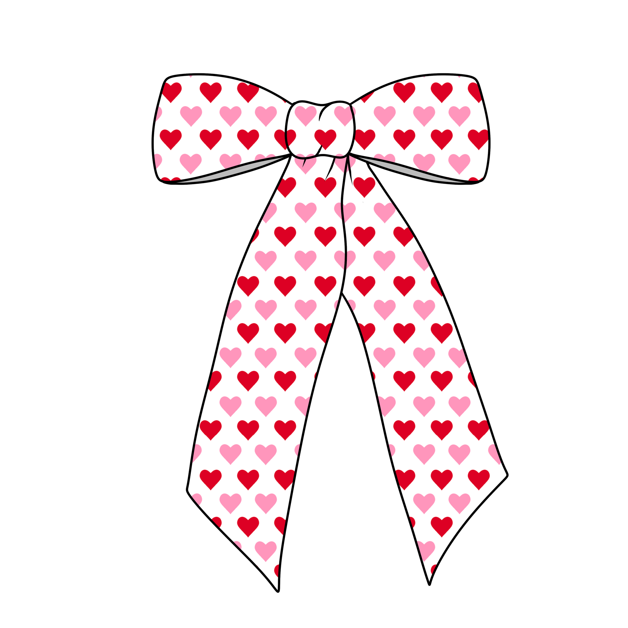 (PREORDER) PRE-TIED LONG TAILS BOW-Sweethearts