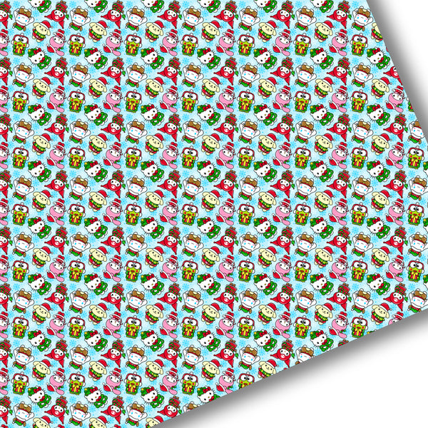 Snowflake Kitty Christmas Premium Faux Leather