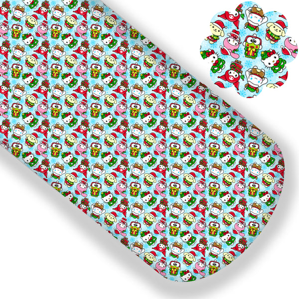 Snowflake Kitty Christmas Premium Faux Leather