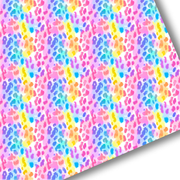 Watercolor Bright Leopard Premium Faux Leather