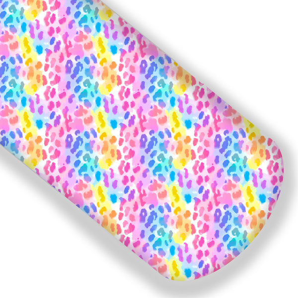 Watercolor Bright Leopard Premium Faux Leather