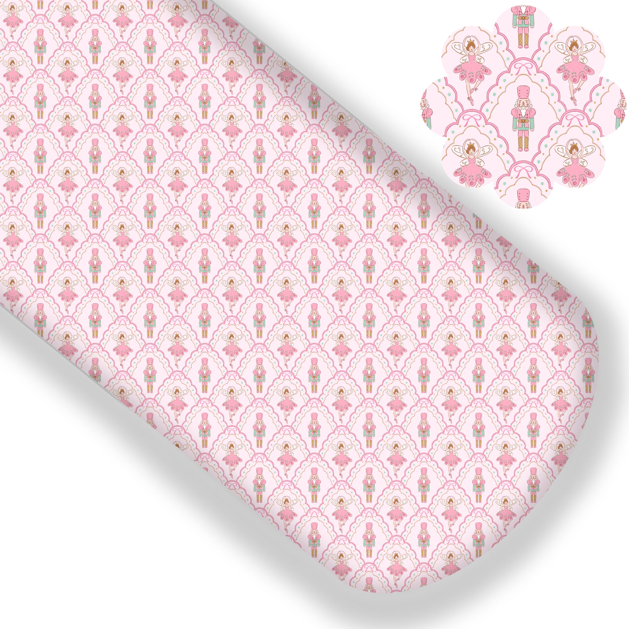 Pink Scalloped Nutcracker Premium Faux Leather