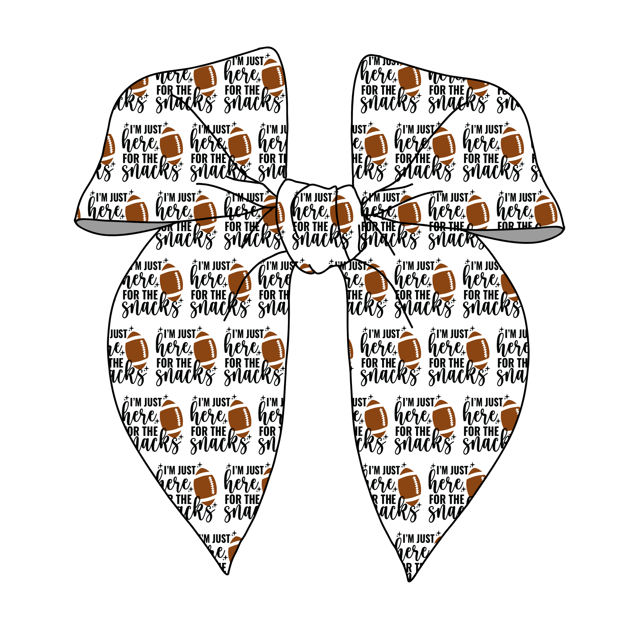 (PREORDER) PRE-TIED SURGED EDGE BOW-"I'm Just Here For The Snacks"