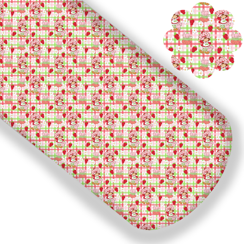 **READY TO SHIP!** Strawberry Shortcake Gingham Premium Faux Leather