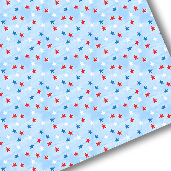 Red, White and Blue Stars Premium Faux Leather