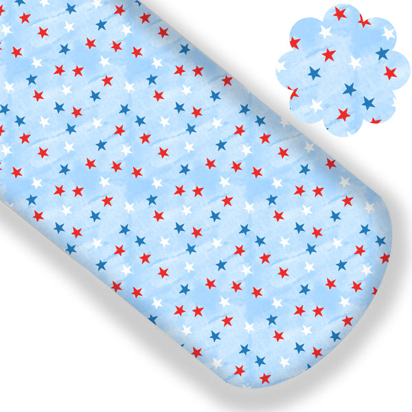 Red, White and Blue Stars Premium Faux Leather