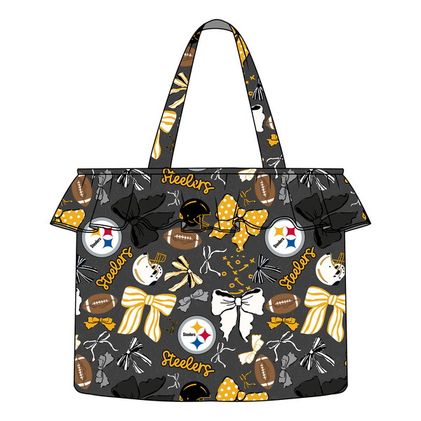 (PREORDER TOTE BAGS-STYLE 1T) All NFL Football Bow Teams-You Choose Team and Style