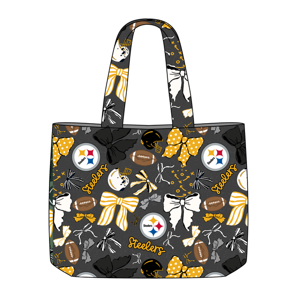 (PREORDER TOTE BAGS-STYLE 1T) All NFL Football Bow Teams-You Choose Team and Style