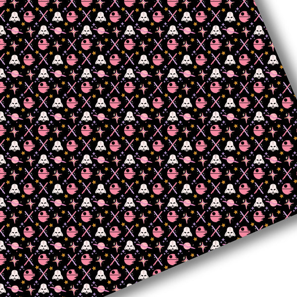 Black Pink Space Star Premium Faux Leather