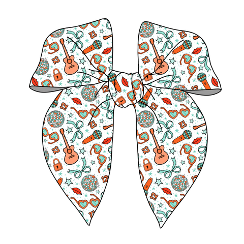 (PREORDER) PRE-TIED SURGED EDGE BOW-ShowGirl (White)
