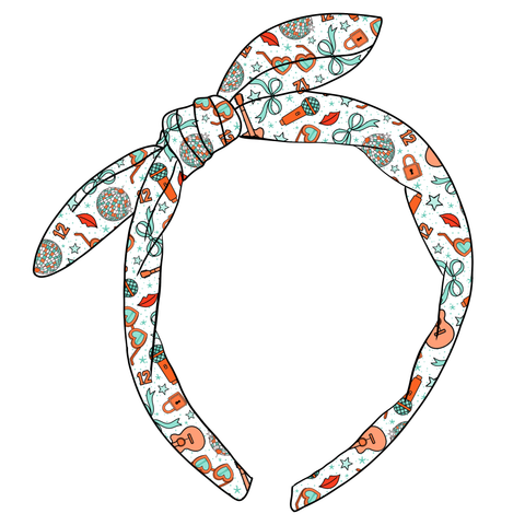(PREORDER) KNOTTED BOW HEADBAND-ShowGirl (White)