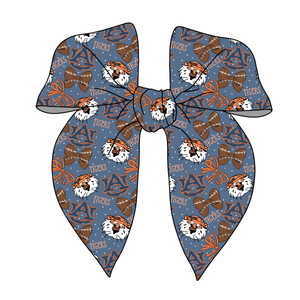 (PREORDER) PRE-TIED SURGED EDGE BOW-College Football-Auburn Tigers