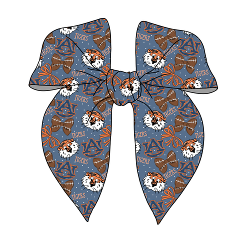 (PREORDER) PRE-TIED SURGED EDGE BOW-College Football-Auburn Tigers