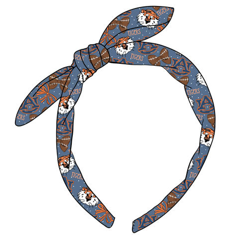 (PREORDER) KNOTTED BOW HEADBAND-College Football-Auburn Tigers