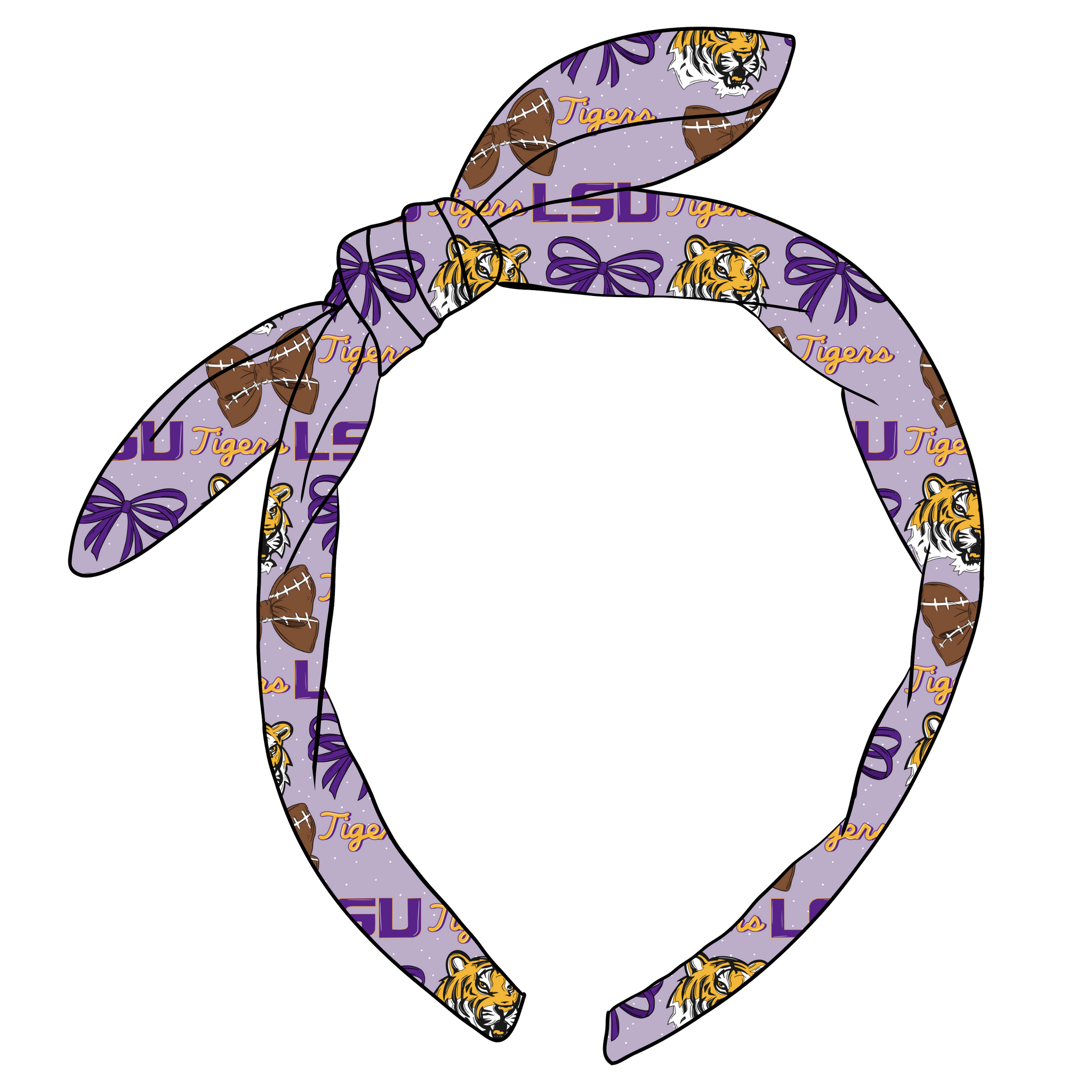 (PREORDER) KNOTTED BOW HEADBAND-College Football-LSU Tigers