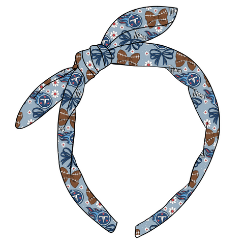 (PREORDER) KNOTTED BOW HEADBAND-NFL-Titans