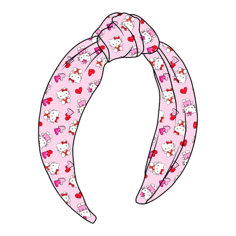 (PREORDER) TOP KNOT HEADBAND-Hello V-Day Kitty