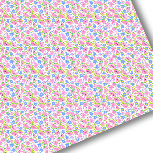Cutesy Watermelon Floral Premium Faux Leather