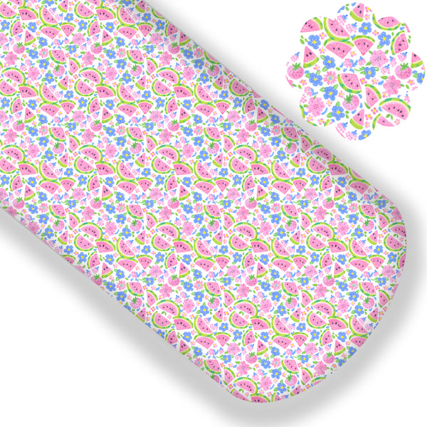 Cutesy Watermelon Floral Premium Faux Leather