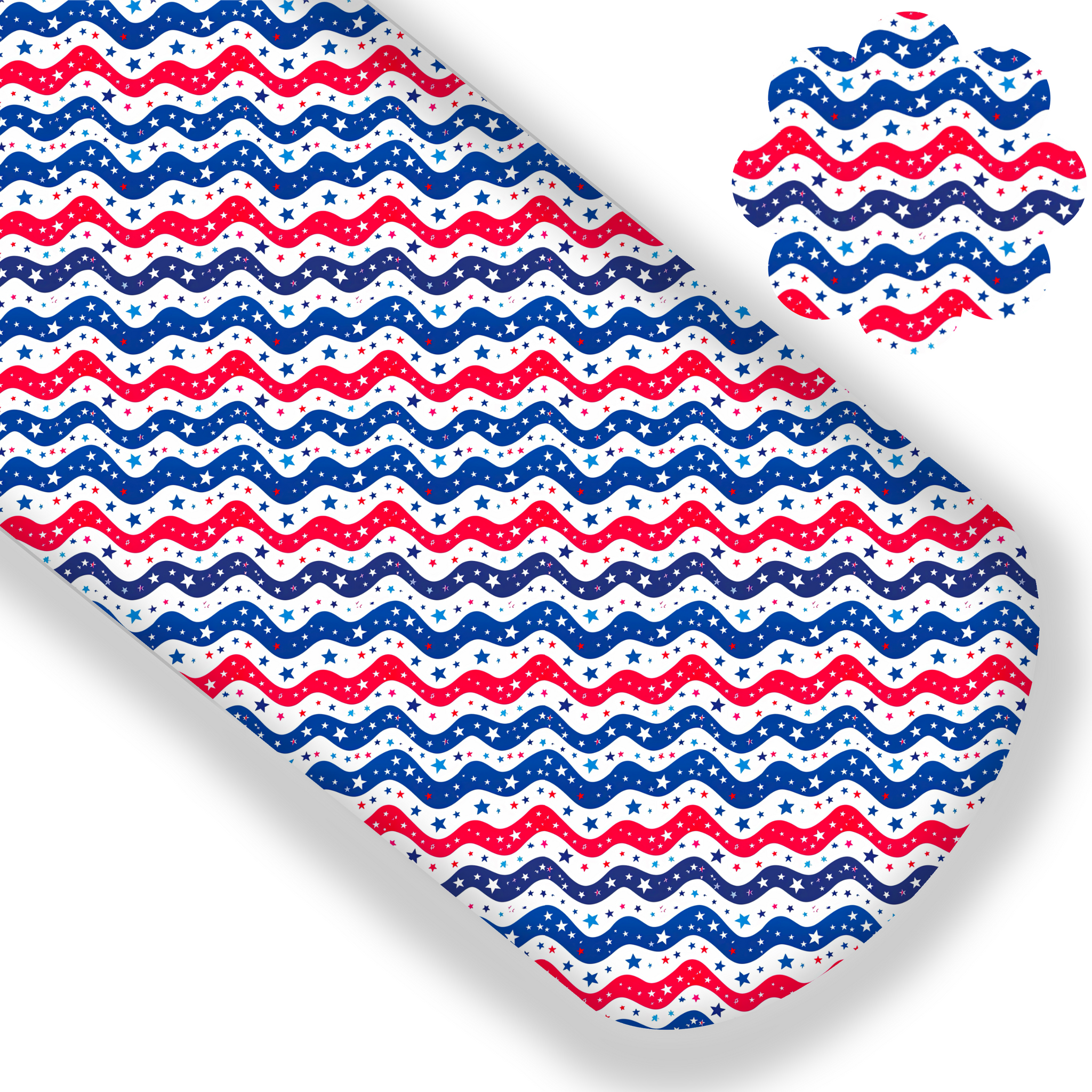 **READY TO SHIP!** Patriotic Wavy Stripes Premium Faux Leather