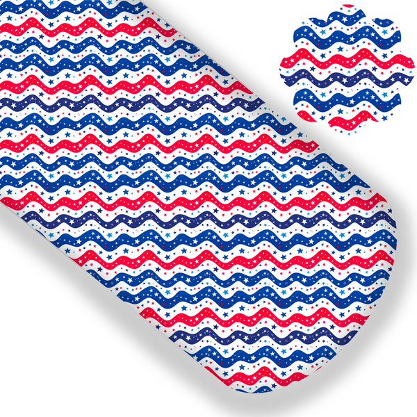 **READY TO SHIP!** Patriotic Wavy Stripes Premium Faux Leather